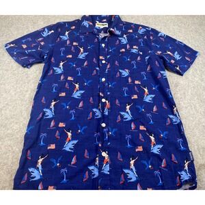 Tipsy Elves Fin Riding Founder Mens Patriotic American Flag Button Down Shirt L